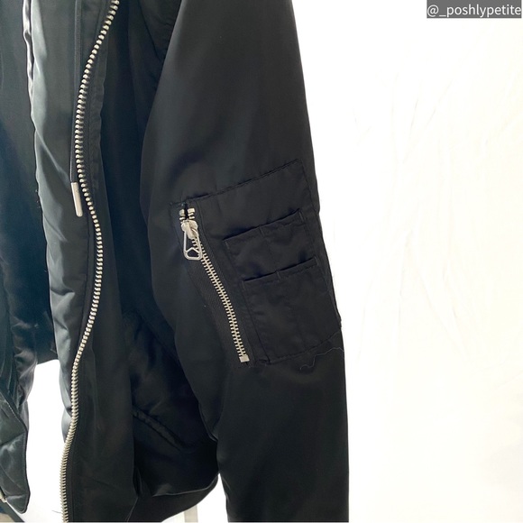 Women’s s Black utility military jacket sherpa lined hoodie - Picture 6 of 15